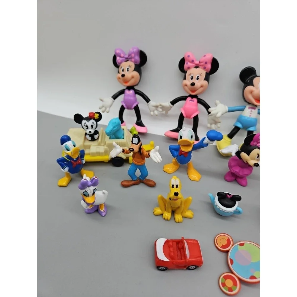 Minnie Mouse Mickey Mouse & Friends Plastic Poseable Figurines Vintage Lot Of 21